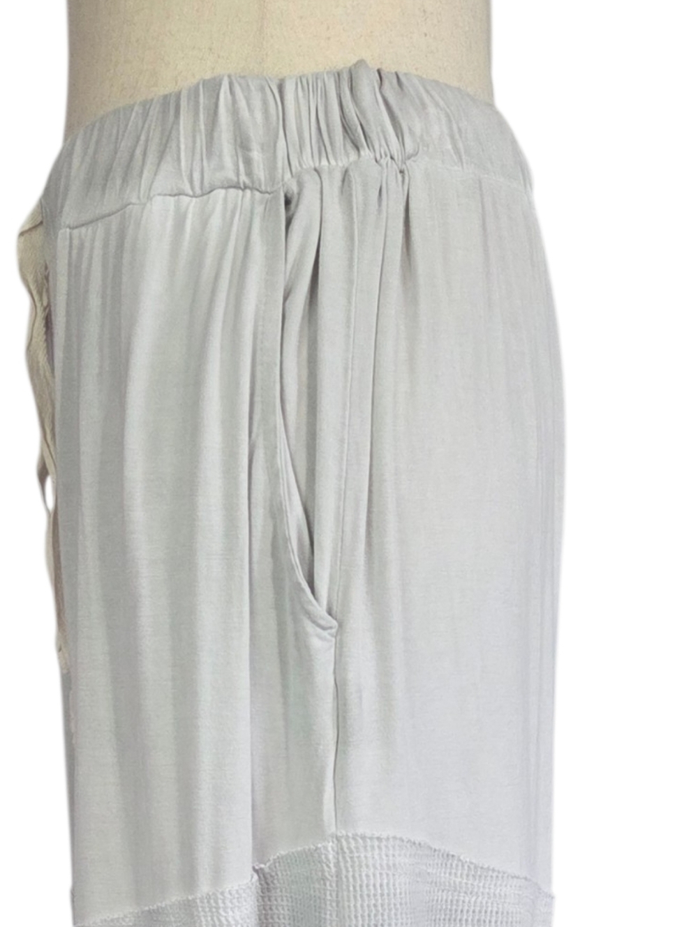 POL Patchwork Wide Leg Pants Gray Drawstring M/L - Picture 5 of 9